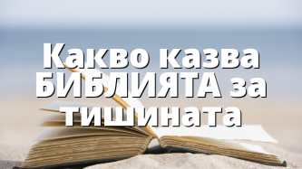 Какво казва БИБЛИЯТА за тишината